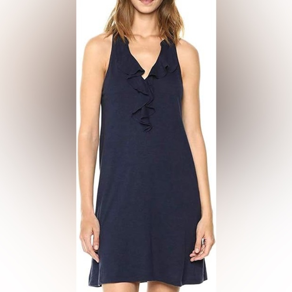 Lilly Pulitzer Shay Dress – True Navy – Size Small – Ruffle Halter Neck